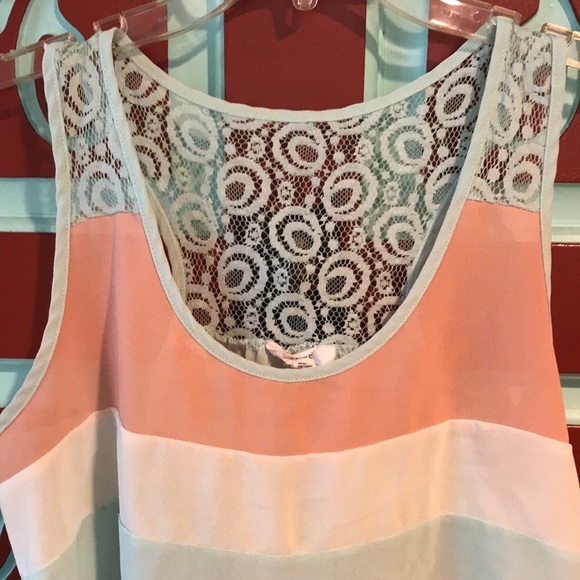 Women’s Edge High Low Lacey Color Block Tank Top Size L - Picture 3 of 7